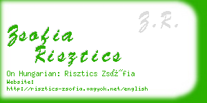 zsofia risztics business card